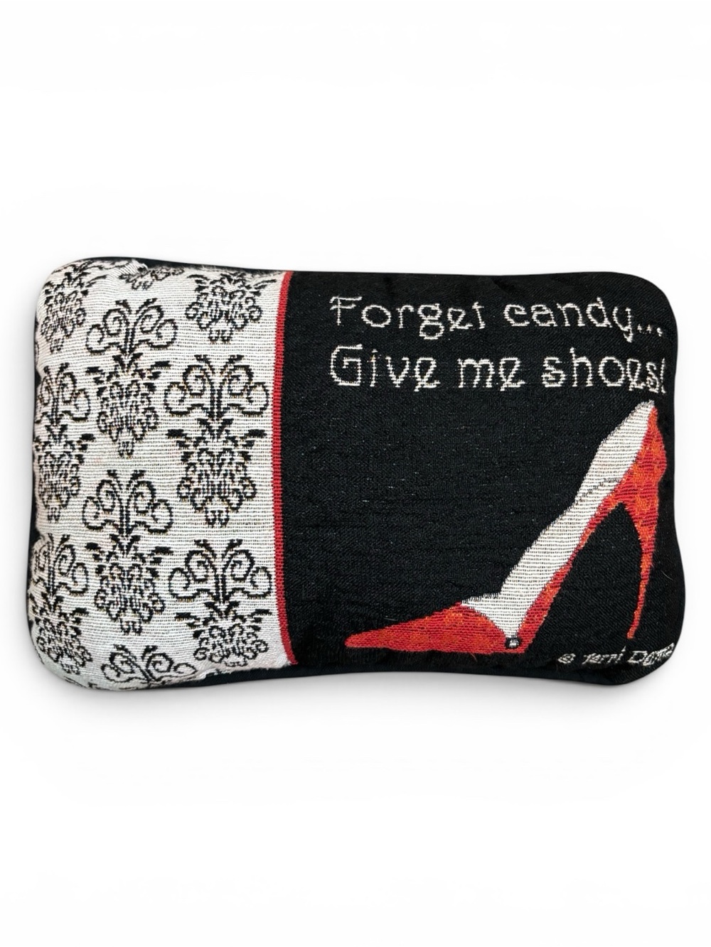 Y2K Forget Candy Give Me Shoes Mini Accent Pillow Fashion Diva Decor Terri Doma